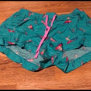Teal pajama shorts with surfers